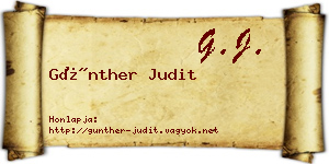 Günther Judit névjegykártya