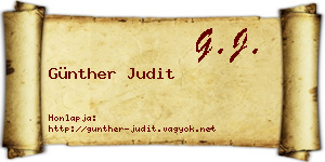 Günther Judit névjegykártya